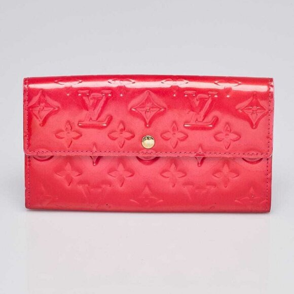 Louis Vuitton Rose Pop Monogram Vernis Sarah Wallet - Picture 1 of 8